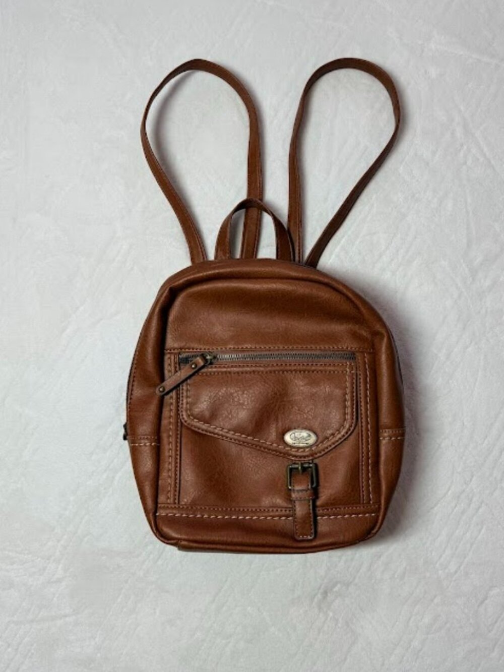 B.O.C Saddle Backpack Purse Brown Small Travel Zipper Mini Festival Concerts